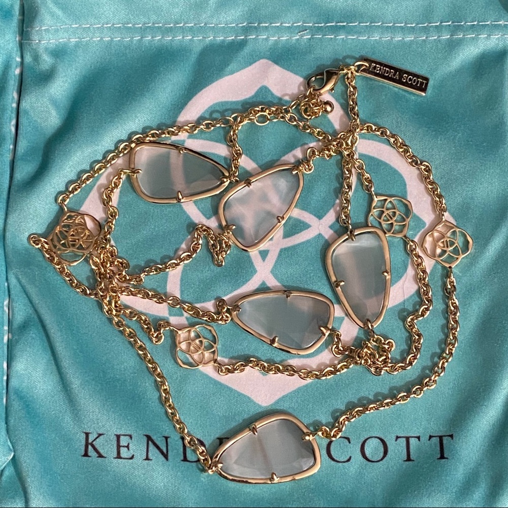 Kendra Scott Gold/catseye slate Kinley necklace